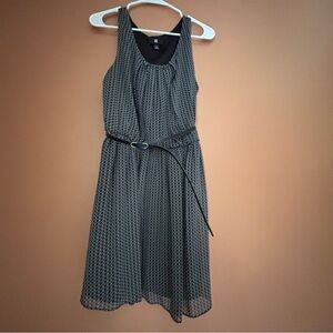 Iz Byer Black and Gray Midi Dress